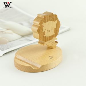 U&I 2022 Newest Creative Animal Holders Phone Universal Bracket Wooden Stand Wood Multifunctional Brackets Cell Phones Station