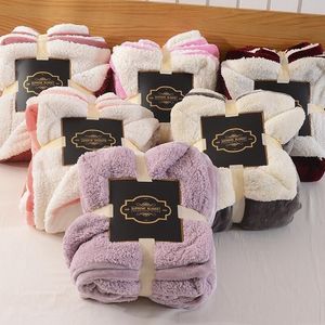 Koce Dwustronne Solidne Głębokie Szare Zimowe Grube Ciepłe Rzuty Klatki Koc SHERPA BERBER BELBER FLEECE Tkanina Pościel Bedspread