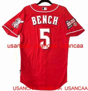 Cosido JOHNNY BENCH Red Throwback Jerseys Hombres Mujeres Jóvenes Béisbol XS-5XL 6XL