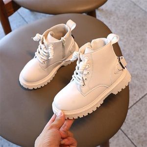 fashion Children's Martin boots British style soft-soled leather boot 2022 spring autumn new Non-slip short boys and girls shoes