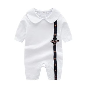 Baby Rompers Spring Autumn Doll kołnierz romper bawełny nowonarodzone dziewczyny designer boy projektant pszczoły Jumpsuits 0-24m