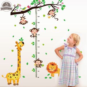 Zwierząt Park Dzieci Wysokość DIY Winylowe Naklejki Ścienne Dla Dzieci Pokoje Home Decor Art Kalkomanie 3D Plakat Tapeta Dekoracja 210420
