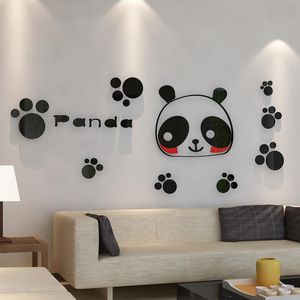 Pandawandaufkleber großhandel-Wandaufkleber Nette Panda Acryl für Kinderzimmer Schlafzimmer Kreative DIY Home Wasserdichte Cartoon Dekor