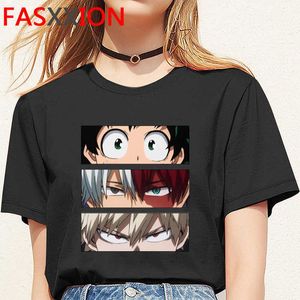 Meu herói academia engraçado desenho animado camiseta homens boku sem herói academia anime t-shirt himiko toga gráfico tshirt hip hop top tees macho y0809