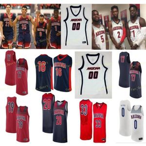 NCAA College Arizona Wildcats Баскетбол Джерси 22 Zeke Nnaji 23 Alex Barcello 24 Iguodala 3 Дилан Смит 35 Христианский Koloko Custom Shift