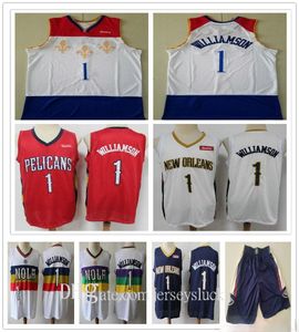 2021 New Stitched Men Youth Kids Zion Williamson Jerseys City White Navy Red College Basketball Shirts Fast Shipping Sewn Embroidery