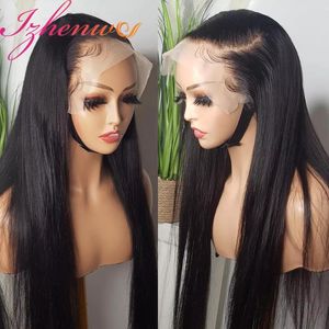 Lace Wigs HD Brazilian Bone Straight 13x4 Front Human Hair Wig 4x4 5x5 Closure 13x6 Transparent Frontal Izhenwo