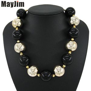 MayJim Statement Necklace Fashion Women 2021 Vintage Choker Collar Gold Chain Chunky Bead Pearl Necklaces & Pendants Jewelry Chokers