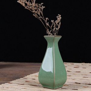 Vasos criativos ge Kiln Celadon Cerâmica Vaso de flor Decoração caseira