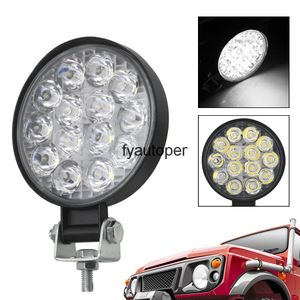 Round LED Light Bar Spot Beam Driving Super Bright 42W Work For Truck Tractor 4x4 Off Road