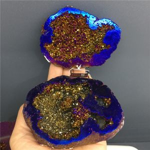 Mücevherat Mücevherat toptan satış-Dekoratif Nesneler Figürinler Aura Akik Geode Takı Küpe Yüzük Kutusu Kaba Doğal Taş Kristaller Hediyeler için Şifa Taşları