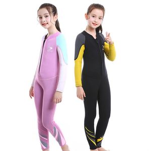 Costumi da bagno ZCCO 2.5MM Neoprene Girls Mute termiche Full Body Bambini Anti-UV Tenere al caldo Nuoto Snorkeling Muta da surf 2021