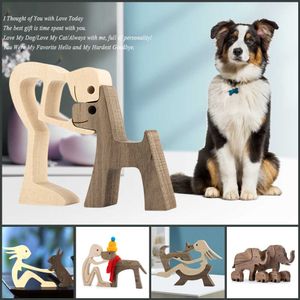 素敵な家族の木の子犬の装飾品の装飾ホーム置物の卓上テーブルの飾り彫刻犬の恋人ギフトエコラシオンデルホガル