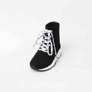 2021 Flickor Boys High Top Mesh Sock Sneakers Toddler / Little / Big Kid Casual Fashion Trainers Barnskola Slip-On Brand Shoes G1210
