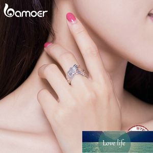 Bamoer Guardian Wings Ring Authentic 925 Sterling Silver Darmowy rozmiar Regulowany Pierścienie Finger Dla Kobiet Moda Biżuteria SCR512 Cena fabryczna Ekspert Design Quality