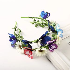 Butterfly Leaf Flower Headbands Hair Band Women Girls Wedding Travel Holiday Hairbands Bezel Hair Hoop Accessories