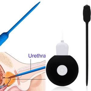 Sex Adult toy Urethral Sound Vibrating Toy Uretral Dilators Catheter Sounding Silicone Urethal Fetish Gay Irritation Rod Massager Plug 1123