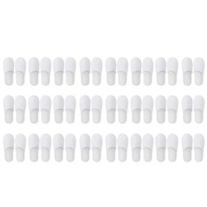 Slippers ABDB-Disposable Slippers,24 Pairs Closed Toe Disposable Fit Size For Men And Women El, Spa Guest Used, (White)