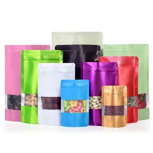Wholesale storage windows for sale - Group buy 100pcs Resealable Stand Up Aluminum Foil Packaging Bag Zipper Food Storage Bags with Window for Coffee Beans Tea