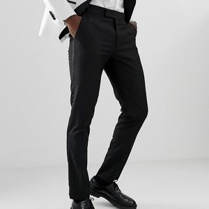 Abiti da uomo Blazer Pantaloni da uomo neri con banda laterale Pantaloni da uomo slim fit di un pezzo Abiti di moda 2022 Per smoking da sposa