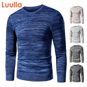 Autumn Casual Vintage Mixed Color Fleece Sweater Pullovers Men Winter O-Neck Fashion Warm Thick Jacquard Sweaters