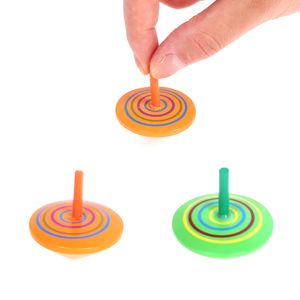 giroscopio T giocattolo di decompressione superiore arcobaleno in legno Favore per bambini rotanti giroscopi colorati asilo attività di apertura regali per RRD7727