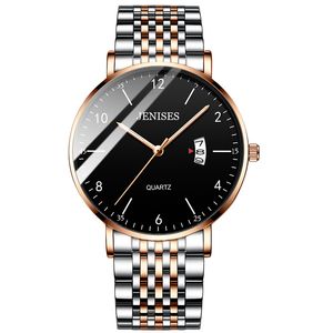 Mens Relógios 2021 Nary Simples Prata com Branco Vermelho Cinto de Lona Homens Malha Malha Assista 30m À Prova D 'Água WristWatch Quartzo Fino Esporte Masculino Relogios Masculino