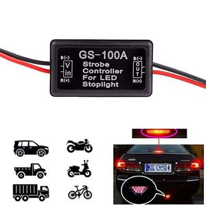 GS-100A Flash Strobe Controlador Frasco Módulo FLASHER para carro LED Freio Stop Lâmpada de luz 12V fio