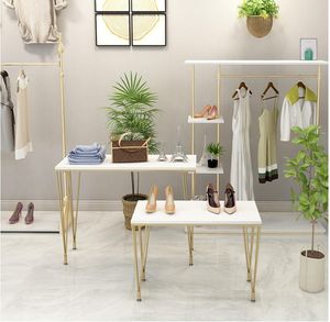 blomma butik displaybord kommersiella möbler guld högvatten kombination skor väska bord