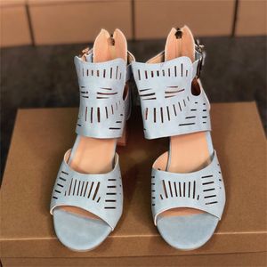 2021 Designer Women Sandal Summer High Heel Sandals Black Blue Party Slides with Crystals Beach Outdoor Casual Shoes large size W26