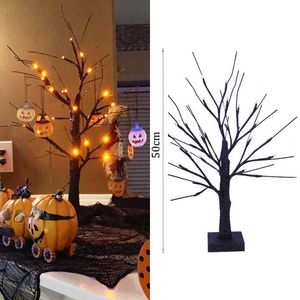 Halloween LED Preto Spooky Birch Light Luz Pendurado Enfeites de Árvore Decoração de Halloween Para Home Desktop Artificial Tree Lâmpada 211018