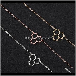 Charm smycken droppleverans 2021 5st ishydro vatten h2O molekylstruktur armband geometrisk vetenskap kemi hormon formel dopamin mo