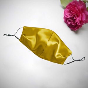 Zomer Gezichtsmasker Voor Dames Mode Sliver Roze Zwart Gouden Zijde Maskers Wasbare Herbruikbare Anti-Stof Decoratie Masques