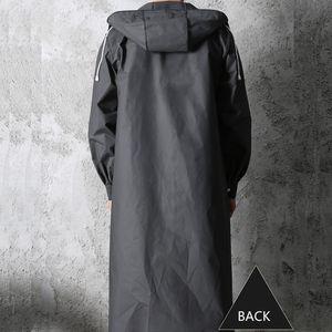 Black Fashion Adult Waterproof Long Raincoat Women Men Rain coat Hooded For Outdoor Hiking Travel Fishing