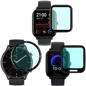 3D-Vollbild-Schutz, gebogen, transparent, für Smart Watch, weiche Glasfolie für Amazfit GTS GTS2 Mini GTR2 GTR2E BIP 1S U POP Pro Stratos2 Band 5 ZEPP 42MM 43MM