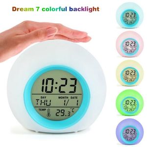 Wholesale bedroom digital alarm clock for sale - Group buy Desk Table Clocks White Digital Alarm Clock Bedroom Home Time Colors
