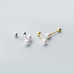 Mix Design Hoge Kwaliteit China Stud Oorbellen Sterling Zilver K Gold Earring White Pearl Golden Lady Sieraden