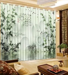 3D Vorhang Blackout Bambus Wohnzimmer Schlafzimmer Vorhänge Blinds HD Photo Drapes