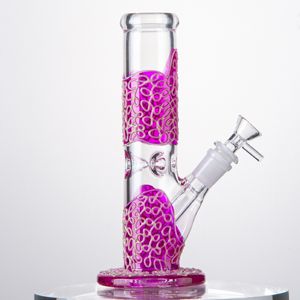 Inebriante lavoro manuale in vetro Narghilè Bong d'acqua Perc Oil Dab Rigs Glow In The Dark Tubi dell'acqua con giunto femmina da 18 mm con downstem diffuso LXMD20107