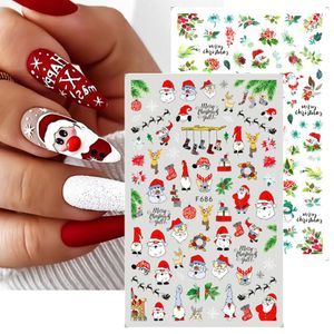 Naklejki do paznokci Santa Claus Elk Snowflake Dynia Kleje Klej Naklejki Nails (Bare Clips)