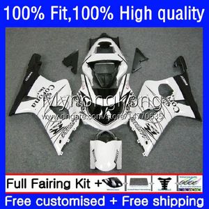 Feedings de Molde de Injeção para Suzuki GSX-R1000 GSXR1000 K2 00-02 Bodywork 24no.14 GSXR 1000 CC 1000CC Branco Preto 00 01 02 GSXR-1000 2000 2000 2002 Bodys de Motocicleta OEM