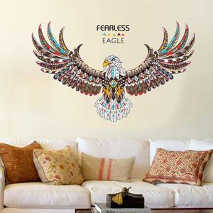 [Zooyoo] Fearless Eagle Djur Väggklistermärken Vardagsrum Sovrum Väggkonst Dekaler DIY Murals Vinyl Kids Rooms Heminredning 210420