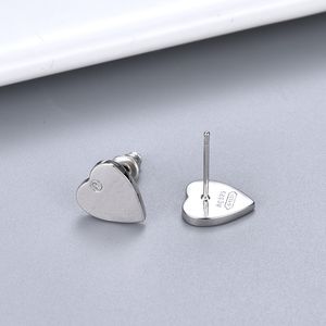 New Heart Shape Earrings Simple Earring Letters for Woman High Quality Silver Plated Brass Earrings Fashion Jewelry Supply