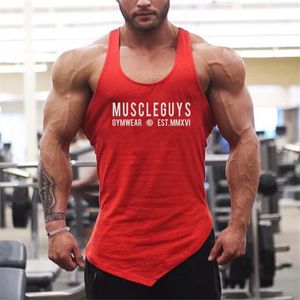 Mens Gyms Elastizität Tank Top Baumwolle Bodybuilding Stringer Tank Tops Singlet Marke Kleidung Fitness Ärmelloses Shirt Workout Top 210421