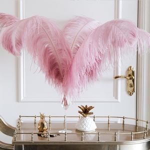 100 sztuk / partia 35-40 cm 14-16 cali Party Dekoracja Puszyste Białe Czarne Struś Plumes Piórkie Centerpieces Ślub DIY Dostawy