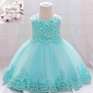 2021 Newborn Clothes Christening Kids Baby Girl Party Wedding Sequin Dresses Girl Baby 2 1 Year Birthday Evening Dress Princess G1129