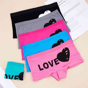 Boxer Briefs for Women Sexy Pantie Cotton Pack of 6ps Kvinna Boyshorts Andas Brev Love Knickers Underwear 210730