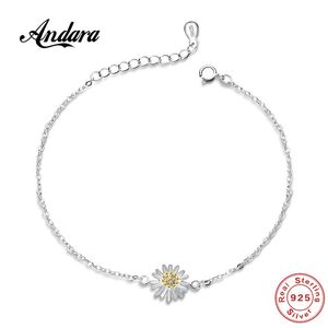 100 % 925er Sterlingsilber, kleines Chrysanthemen-Fußkettchen, Sommer-Stil, Glamour-Schmuck für Damen