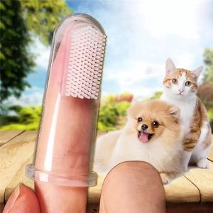 Mjuk Fingerborste Pet Tandborste Plush Dog Plus Bad And Dental Care Tartar Cat Cleaning Pet Supplies Hundar Tandborste WXY104