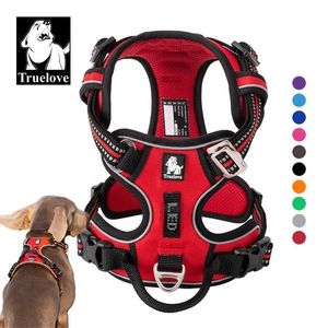 Truelove Front Nylon Dog Harness No Pull Vest Soft Adjustable Safety For Small Large Running Training French Bulldog 211026